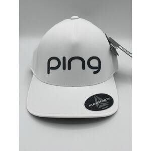 Ping White Structured Performance Flex Fit Delta Golf Cap Hat Adult NWT NEW